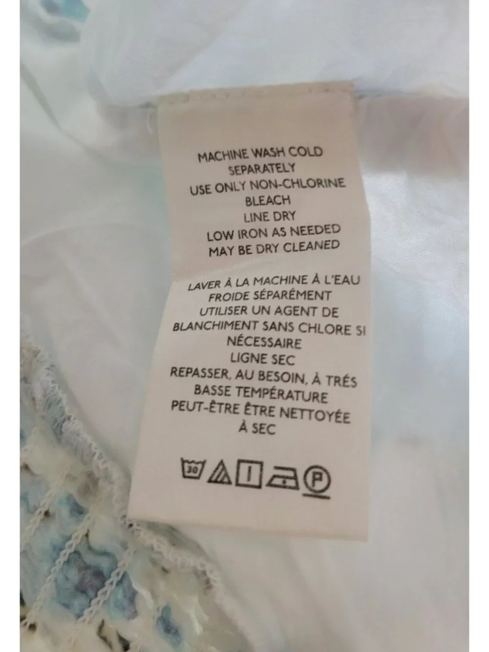 Free People Another Life White blue floral blouse size Large Romantic feminine